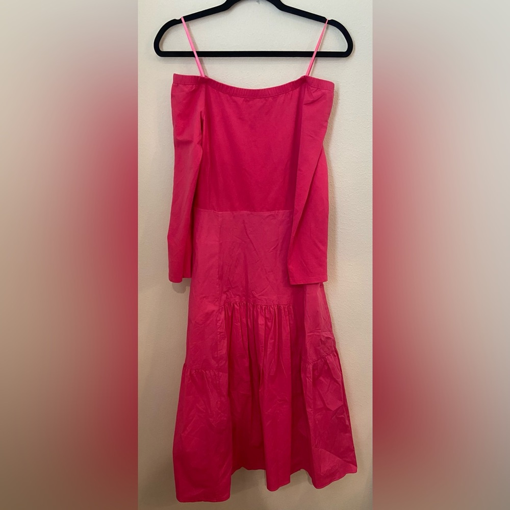 Tuckernuck x Caroline Constas Off-Shoulder Pink Midi Dress – Size M - Picture 2 of 8